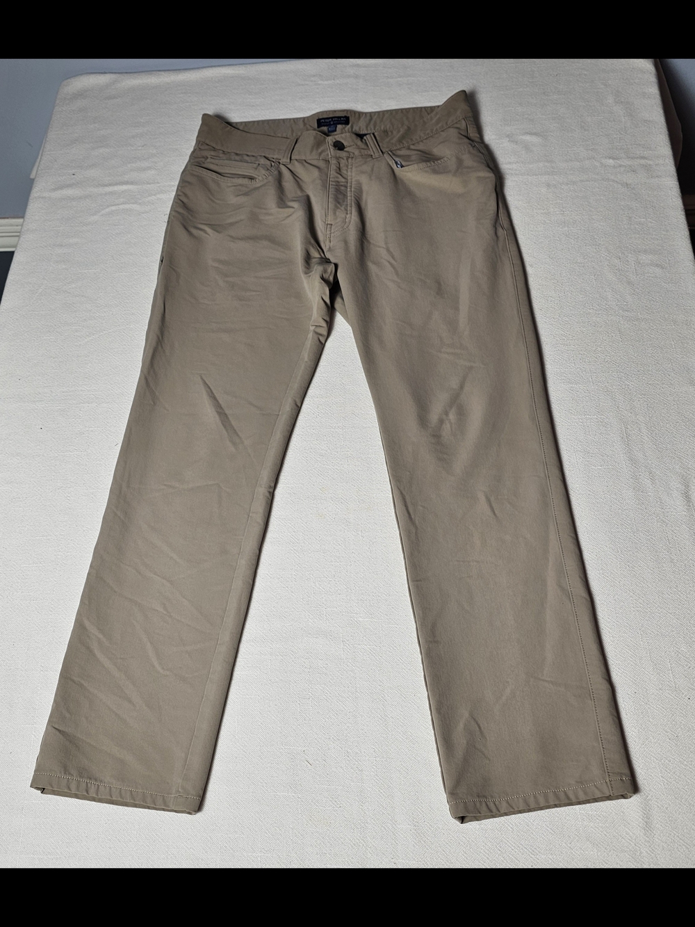Peter Millar Iron Double Weave Five-Pocket Pants Mens Size 32 Khaki
